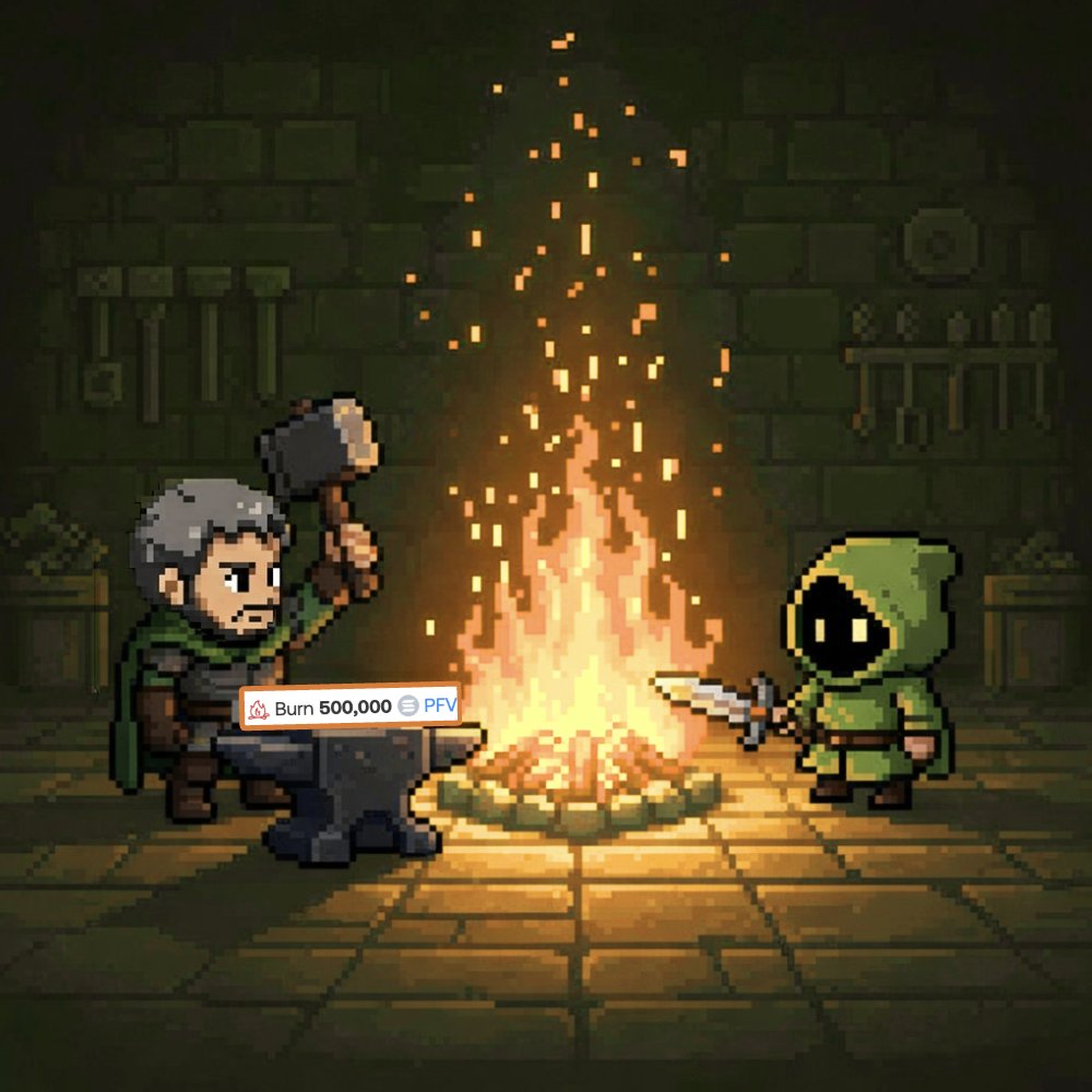 Boooooom! Minus half of million $PFV from total supply.

Thanks to our NPC toly, our 3rd onchain burning and we have burned 500,000 $PFV users are developing faster and will be the best in mining in the future.

Long-term strategy = winning strategy