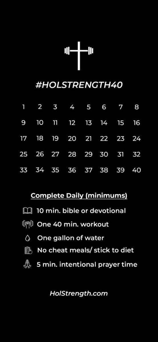 eriq1839's tweet photo. During this Lent, I’ll be following these HolStrength40 steps but if I struggle to keep pace, I’ll be relying on God’s grace! As I begin this challenge &amp; all throughout, Jesus, please change me from the inside out!

CODE: OWENSUPONATIME7

#holstrength40 #holstrength @HolStrength https://t.co/qiIQcKWdQj