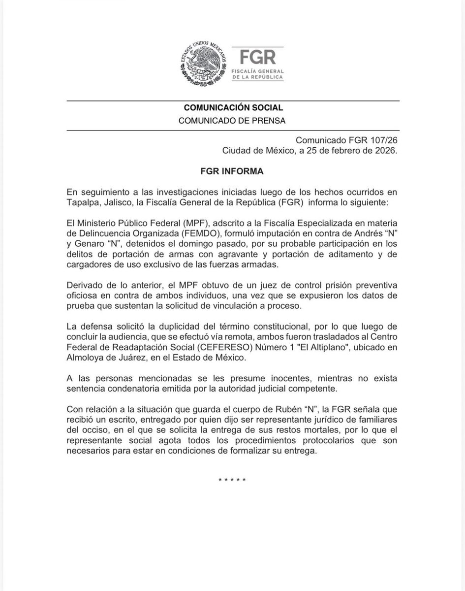En lugar de entregarles su inmundo cadáver para darle cristiana sepultura -cosa que él le negó a miles de madres que lloran a sus hijos-, la Fiscalía General de la República tendría que haber aprehendido en el acto a los familiares de El Mencho que se presentaron a recoger los