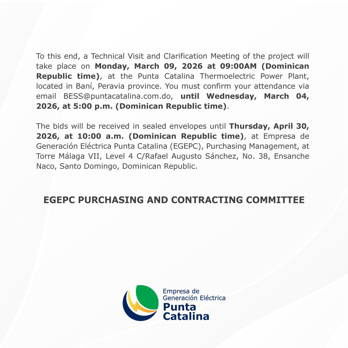 Empresa de Generación Eléctrica Punta Catalina tweet media