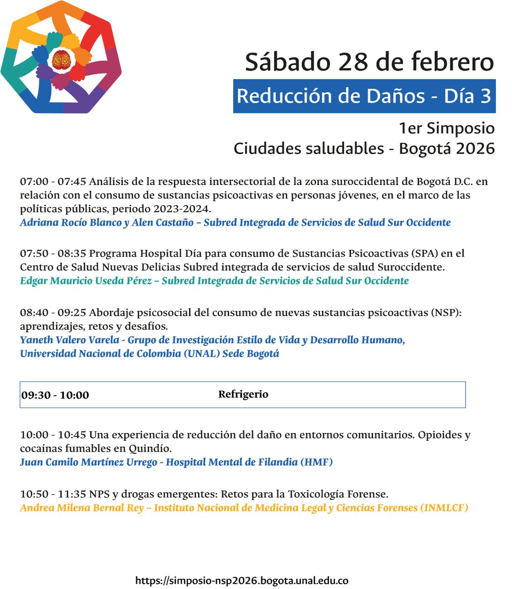SimposioNSP26's tweet photo. ¡El 1er Simposio Distrital de Formación: Ciudades Saludables – Bogotá 2026 ya tiene programación!

Programación para el día sábado 28 de febrero. ¡No te lo pierdas!

Inscríbete:https://t.co/TGSa1OM7Rs

#CiudadesSaludables #Cities4health @SectorSalud @bUNAL_Bog https://t.co/9KnC329KiX