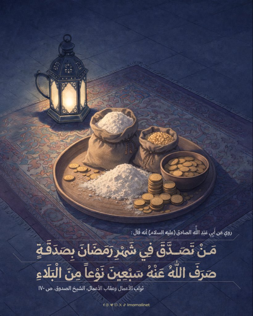 رُويَ عن مولانا الإمام الصادق (عليه السلام) أنه قال في فضائل شهر رمضان المبارك