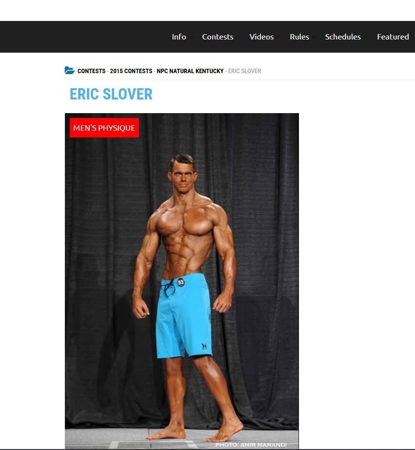 3Amendment's tweet image. Eric Slover looked great last night, but if I were him, I would insist the Congressional Medal of Honor Society use his 2015 Kentucky Natural Physique Championship photo as the thumbnail for his citation.