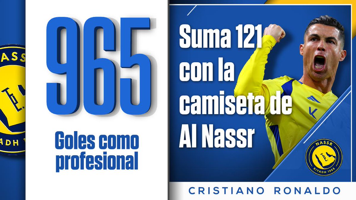 SC_ESPN's tweet photo. EL CÓDIGO DE HOY: Cristiano Ronaldo alcanzó los 965 goles y sigue acercándose a la cifra de los 1000. https://t.co/0bKFLh0zD7