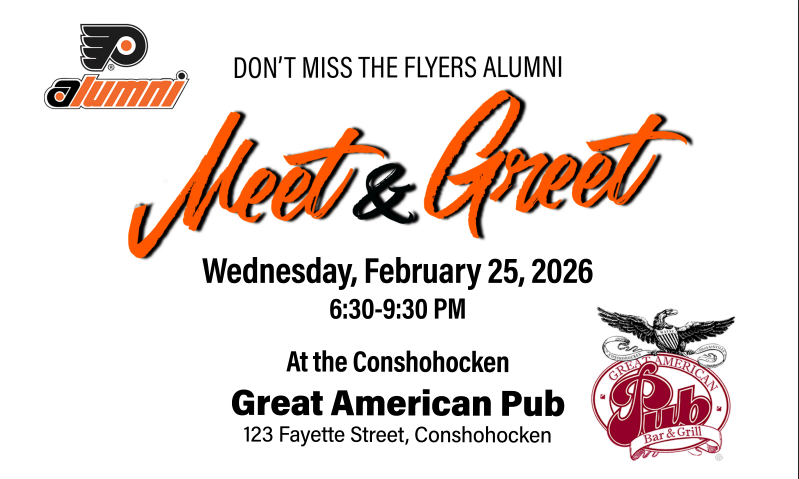 billmeltzer's tweet photo. Reminder: If you can make it to @AmericanPubCons  in Conshohocken tonight, there's a free meet and greet with @FlyersAlumni tonight from 6:30 to 9:30: Autographs, photo ops, trivia, Flyers vs. Capitals watch party, early registration discounts for Charity Classic in June. https://t.co/k0oEMBlFVK