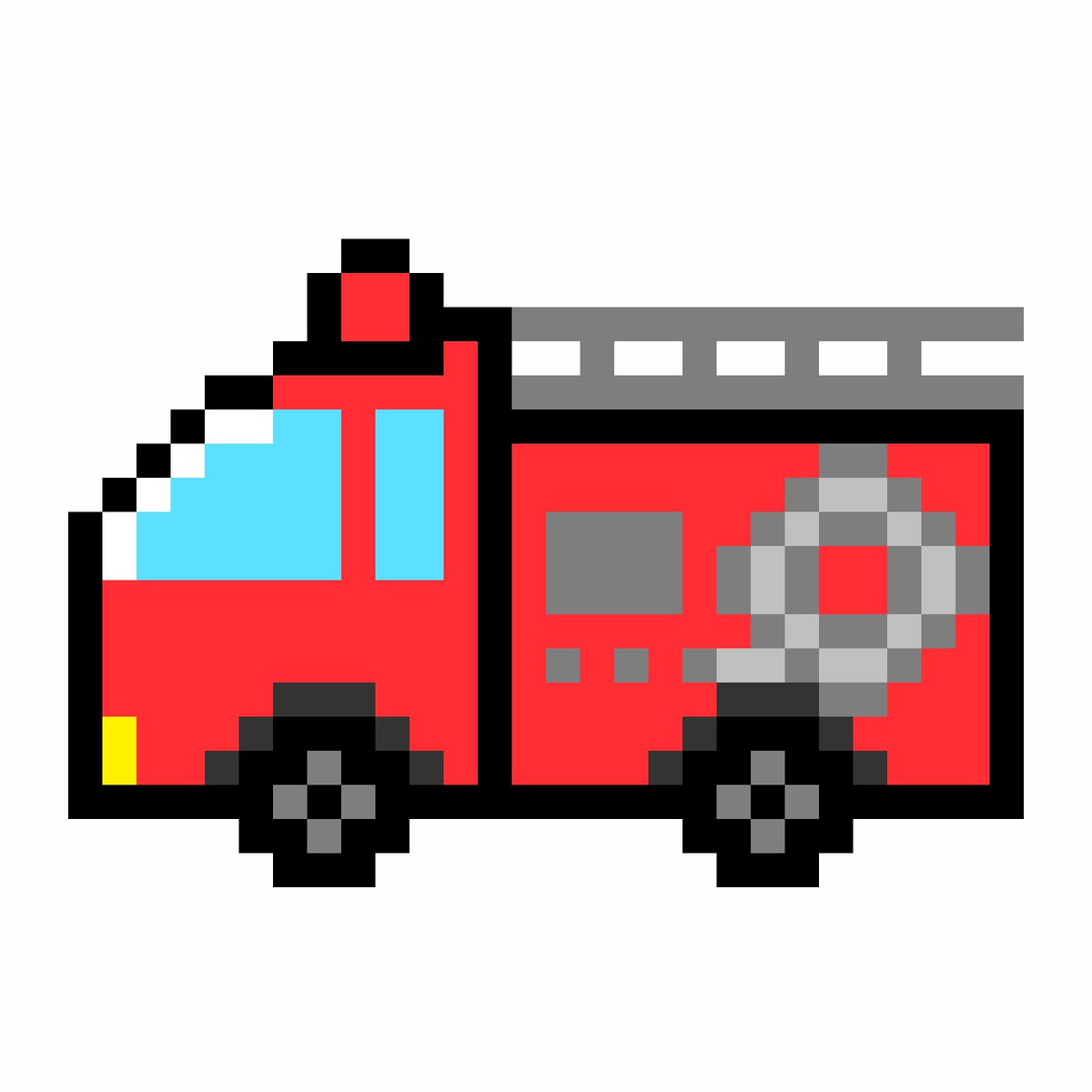 ritsu23125's tweet image. 消防車 
 #pixelart #FireEngine