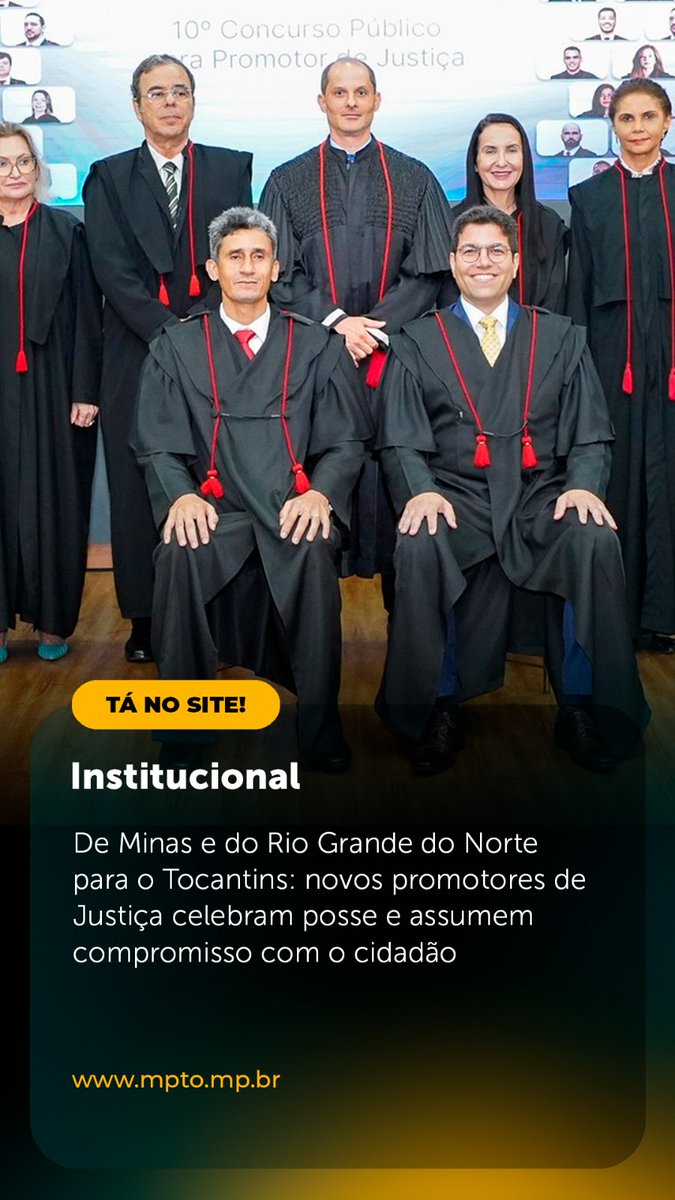 MPETocantins's tweet image. ☝️  De Minas e do Rio Grande do Norte para o Tocantins: novos promotores de Justiça celebram posse e assumem compromisso com o cidadão.

🖥️ x.gd/tBuFZ

👉 Seus direitos foram desrespeitados?
📞 Ligue 127.

#MPTO #MPTOAtuante #Tocantins