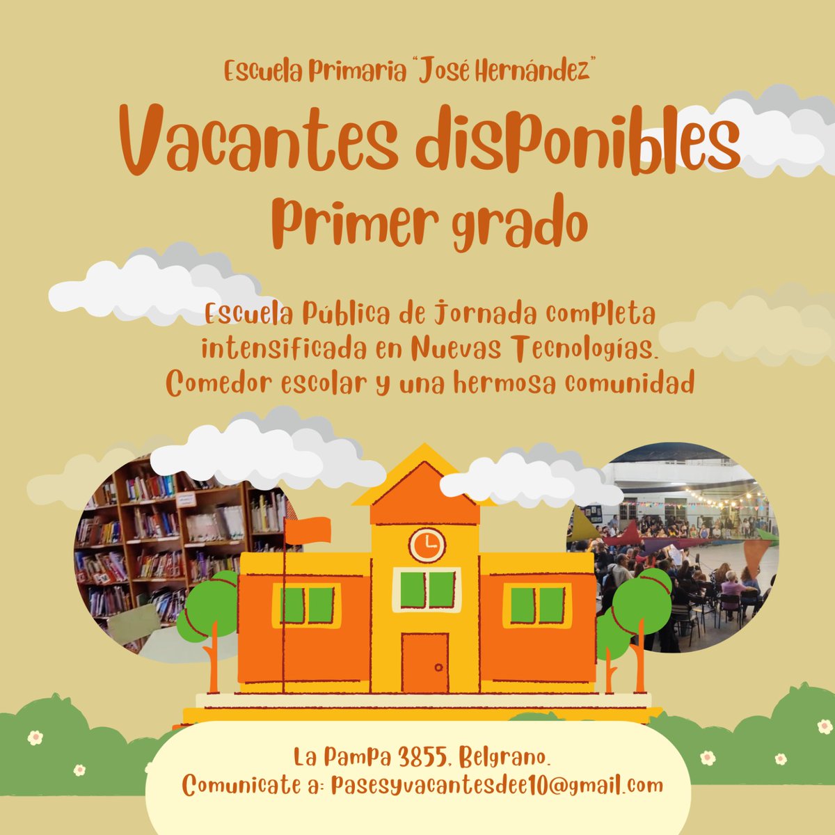 La escuela de mi hijo, en Belgrano, es hermosa. Tiene patio, gimnasio, biblioteca y comedor. Es pública, doble escolaridad y aprenden ajedrez teatro programación. Las y los docentes y autoridades son un amor. Este año entraron solo 4 chiquis a 1er grado. Si alguien busca escuela