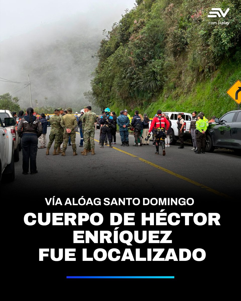 EcuavisaInforma's tweet photo. 🔴 En un operativo de la Fiscalía y Policía, el cuerpo de Héctor Enríquez, quien estaba desaparecido desde el 18 de febrero, fue localizado la tarde de este miércoles 25 en una quebrada de la vía Alóag-Santo Domingo. ▶️ https://t.co/EUt3oirlHW https://t.co/MQDN1mVl1Q