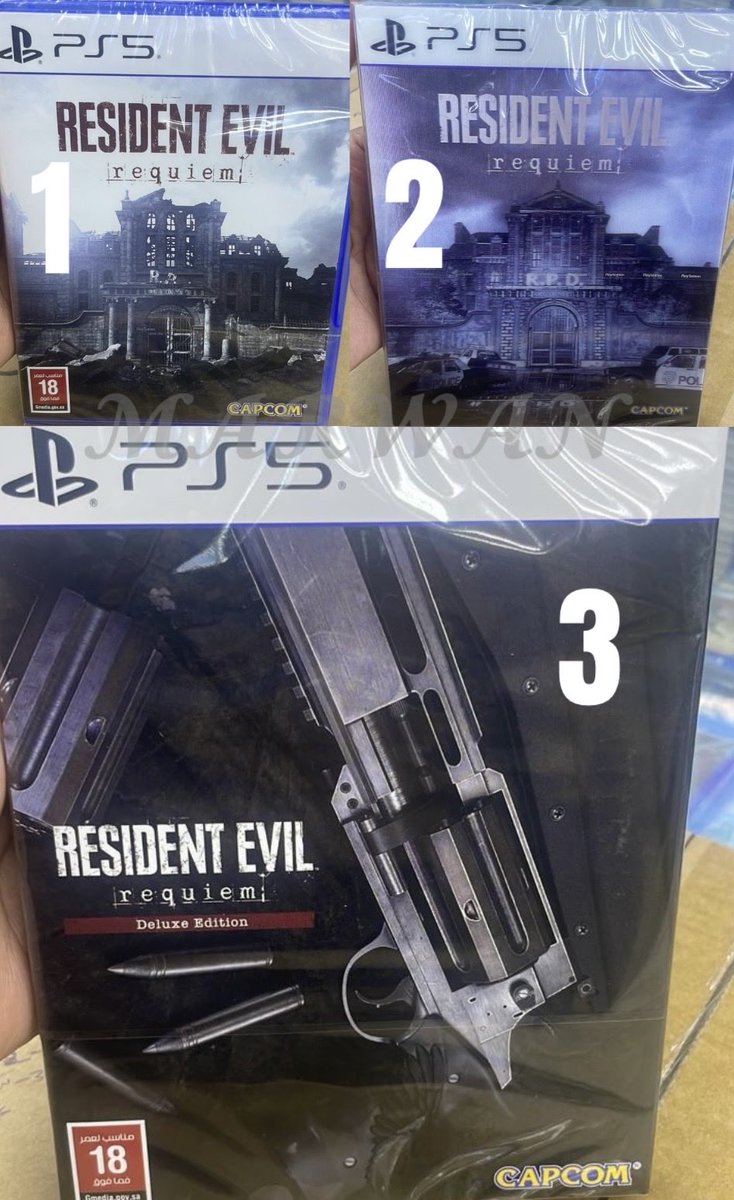 ريزدنت إيفل رييكويِم 🔥🔥

١- النسخة القياسية "العادية" ⬅️ السعر  279

٢- نسخة اللنتيكولار  ⬅️ السعر 299

٣- نسخة الإصدار الفاخر ⬅️ السعر 409

جدة حي الروضة وبدء التوزيع في اغلب المحلات .

#ResidentEvilRequiem