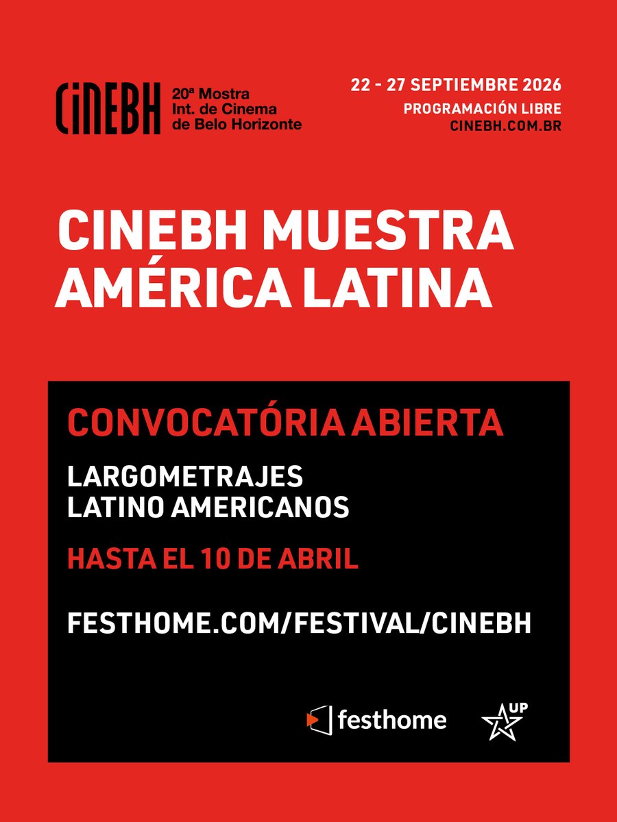 universoprod's tweet photo. Estão abertas as inscrições de longas-metragens latino-americanos para a 20ª CineBH pela plataforma @festhome . Até o dia 10 de abril, realizadoras e realizadores podem inscrever seus filmes em https://t.co/O8KiJsTw45. #festhome #mostradecinema #cineBH #cinemabrasileiro https://t.co/BUyqeYKG0b