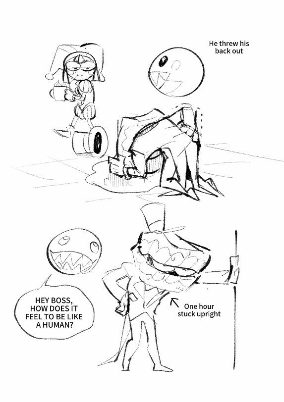 ぎっくり腰で身動きが取れなくなるCaine
(腰痛持ち)