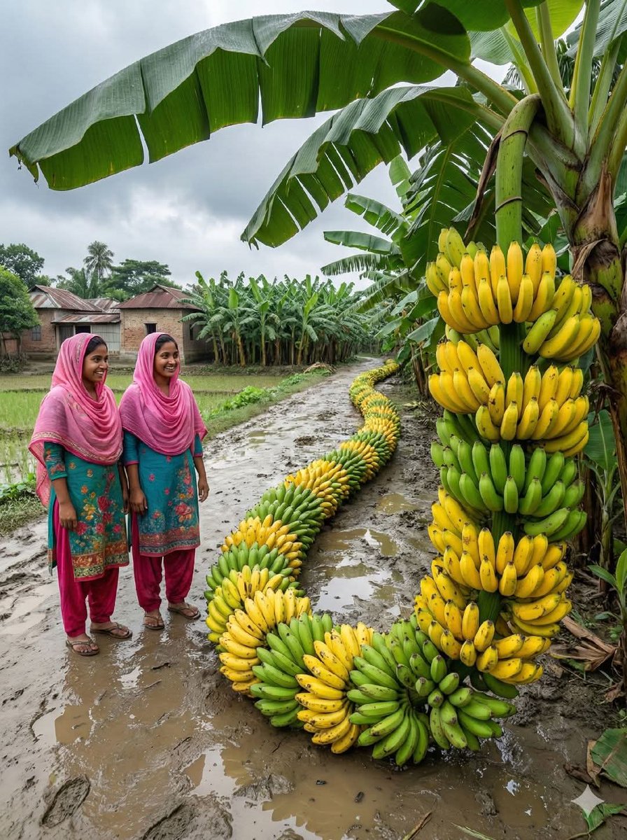HerbMedecine's tweet photo. Beautiful Banana Harvest in Rural Bangladesh: A Stunning Display of Nature’s Bounty! #BananaFarm #RuralBangladesh #NatureBeauty #FruitHarvest #VillageLife #GreenAndYellow #BangladeshFarming #Agriculture #FarmersLife https://t.co/nFPkf5Lcft