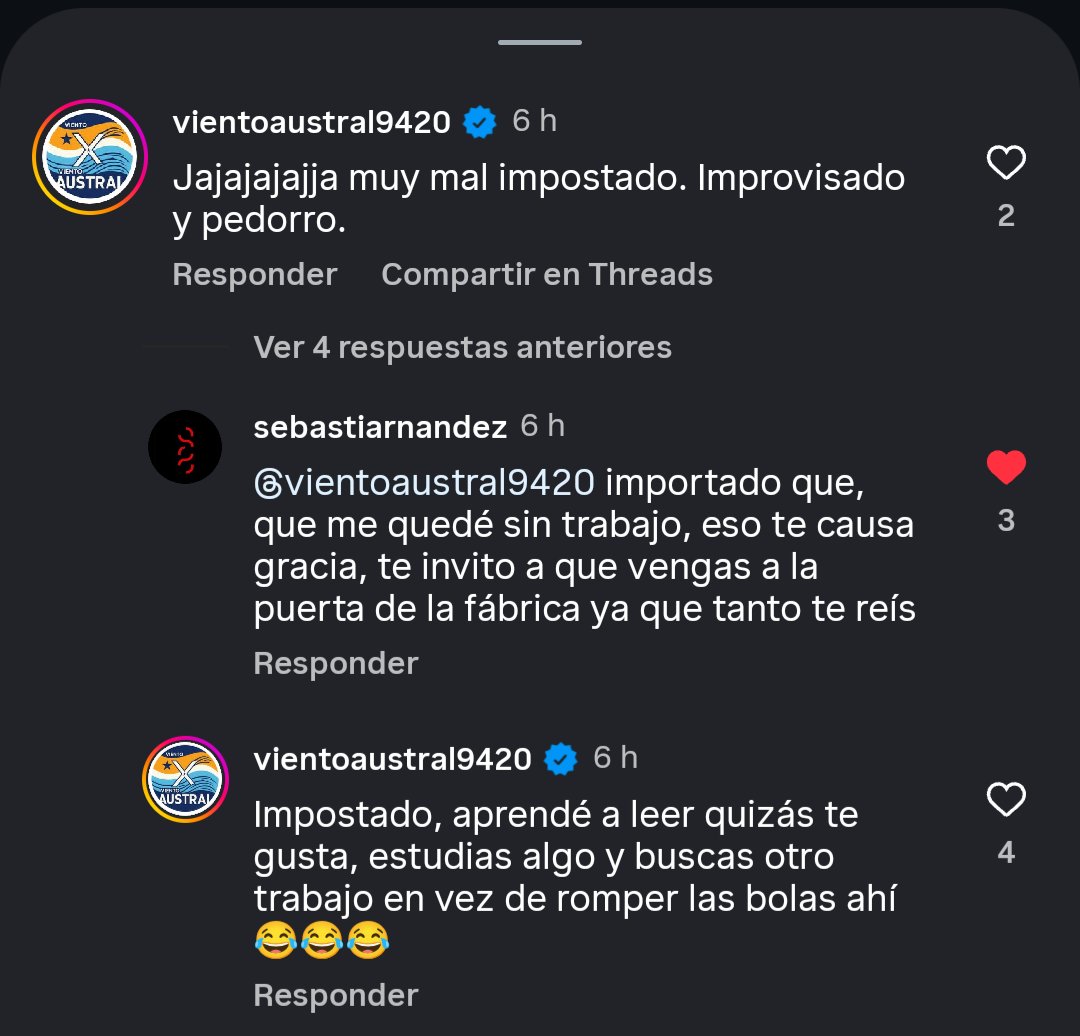 Viento_Austral's tweet photo. Así de COGIDOS están los zurdos en Tierra del Fuego. No saben leer y te amenazan jajajaja vaya nomás! https://t.co/VX5JxLUyrj