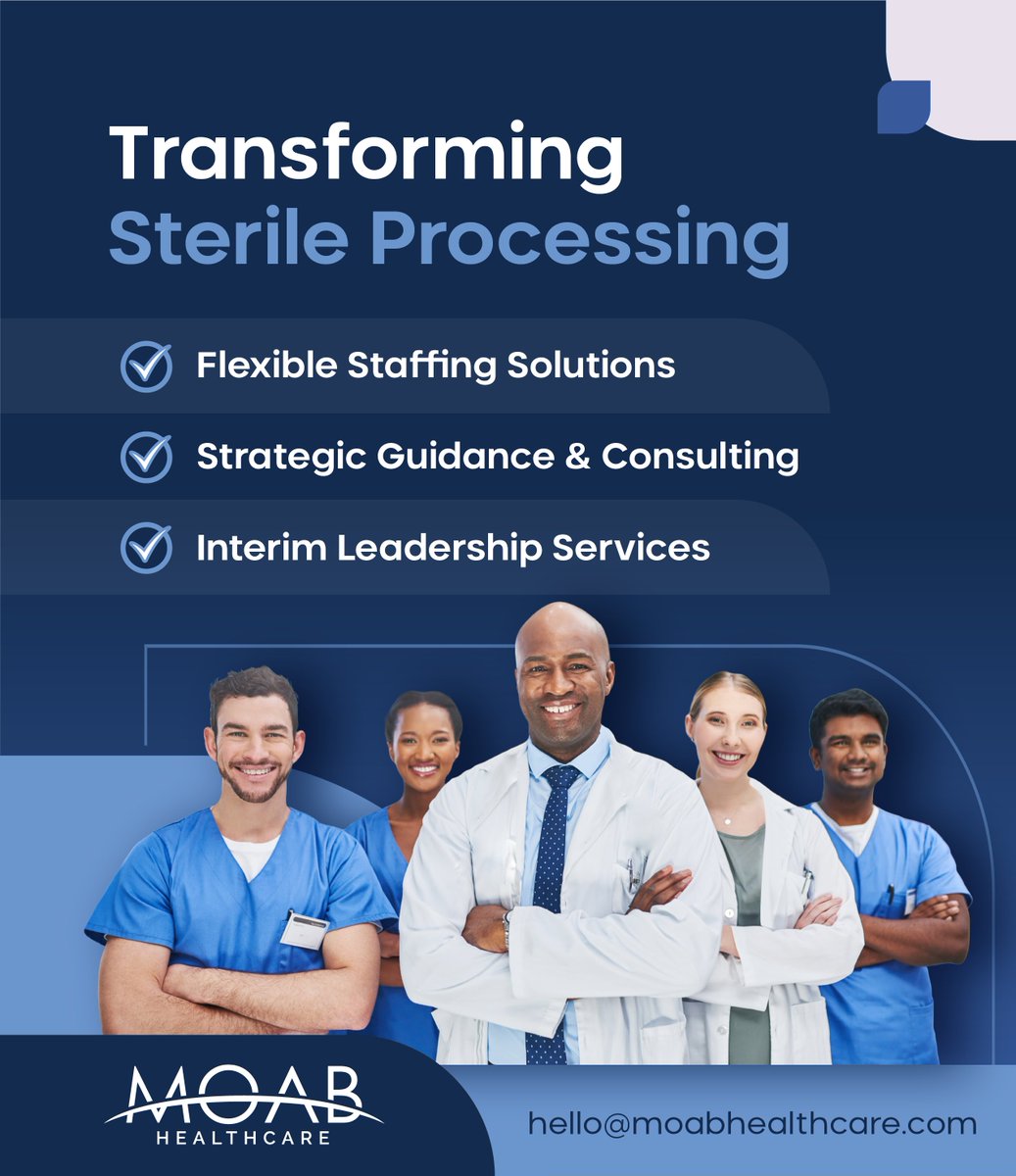 Transforming Sterile Processing

✔️ Flexible Staffing Solutions
✔️ Strategic Guidance &amp; Consulting
✔️ Interim Leadership Services

📩 hello@moabhealthcare.com

#SterileProcessing #PatientSafety