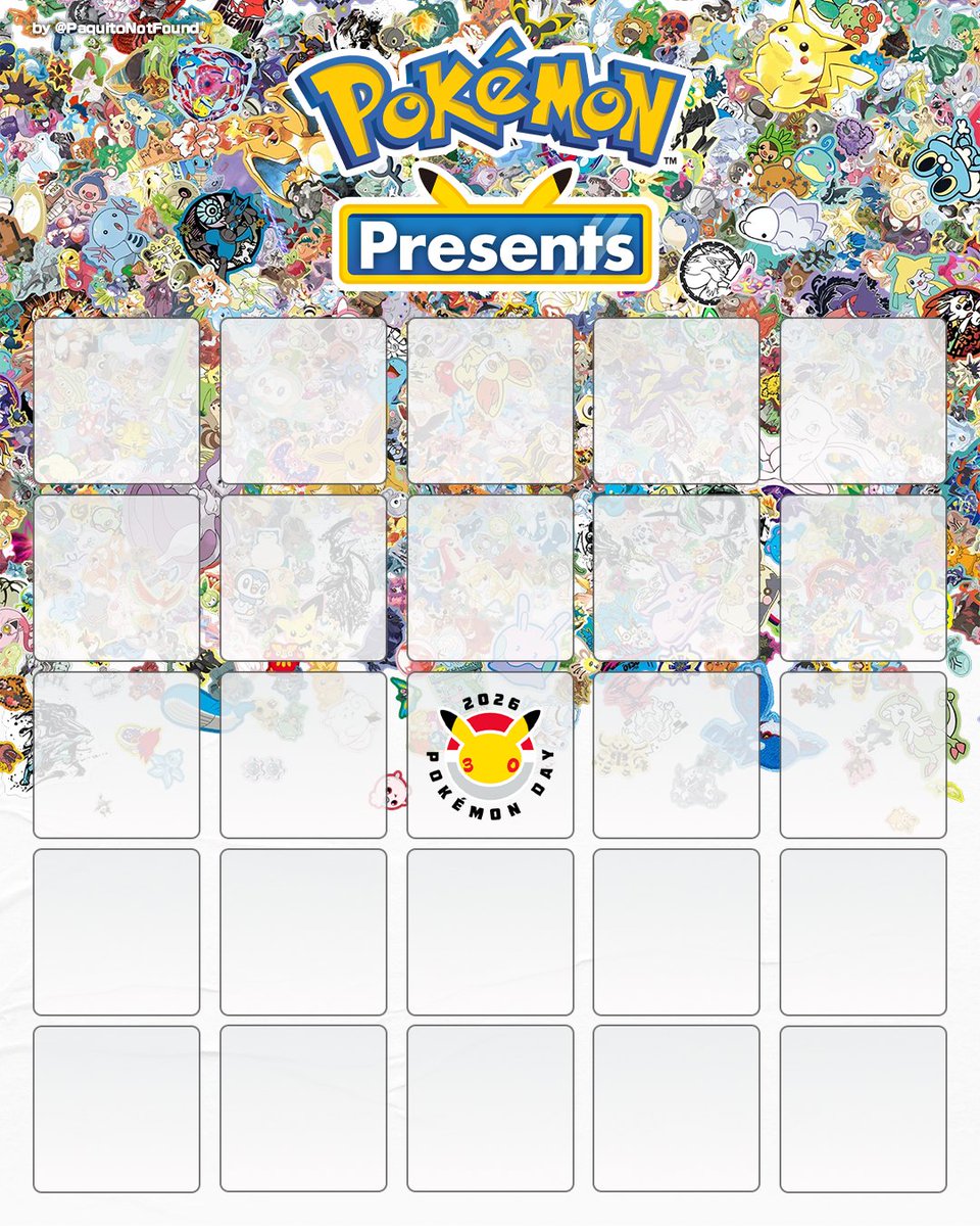 Por si a alguien le llega a interesar hice una plantilla para el bingo del Pokemon Day

#Pokemon30 #PokemonPresents
