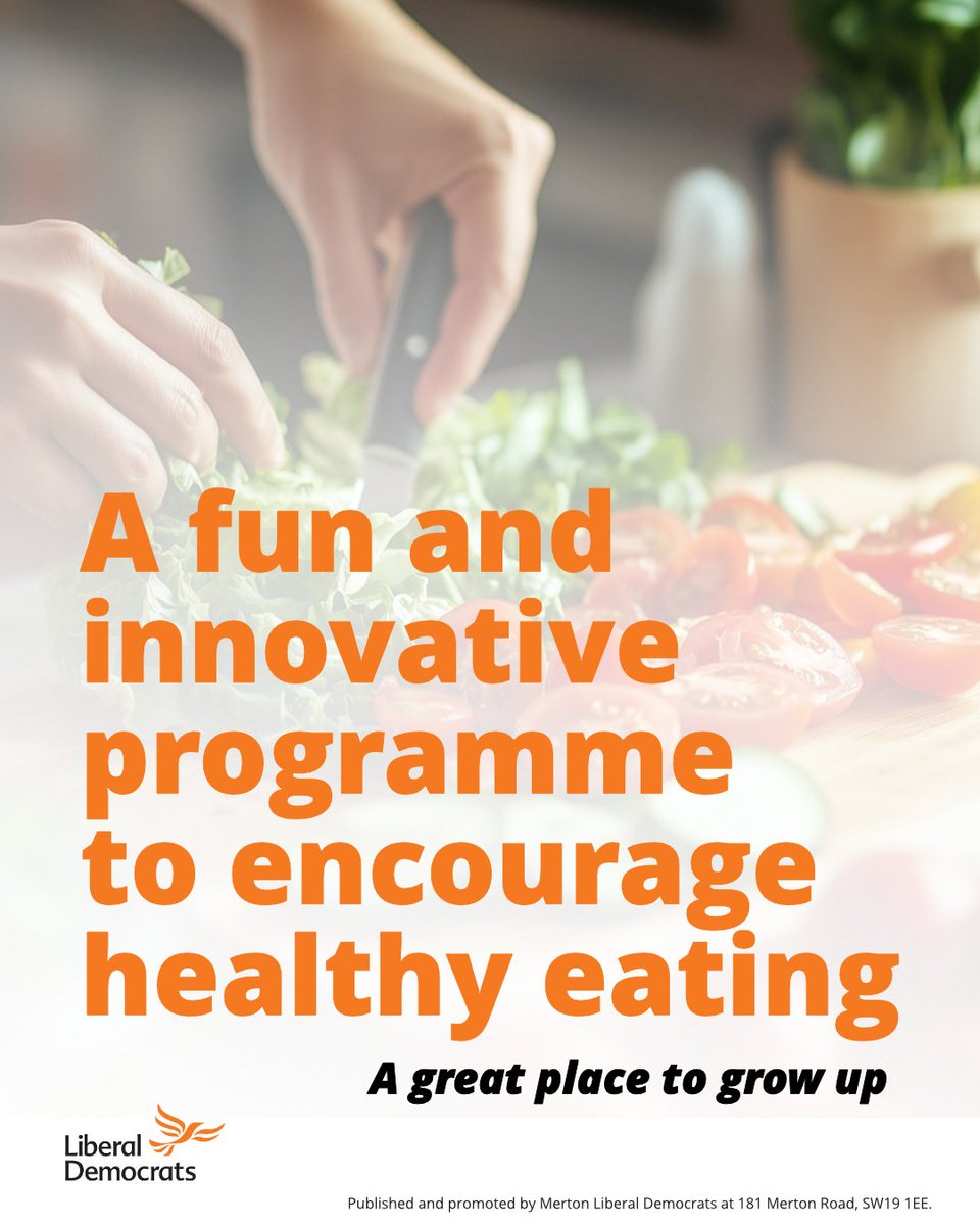 MertonLibDems's tweet photo. We want Merton to be a great place to grow up.

We’re proposing a fun &amp; innovative programme to encourage healthy eating.

We want to work in partnership with local VCS organisations, schools, youth clubs &amp; ambassadors to deliver fun, innovative Cook and Eat classes. https://t.co/eqDV2XX8KE