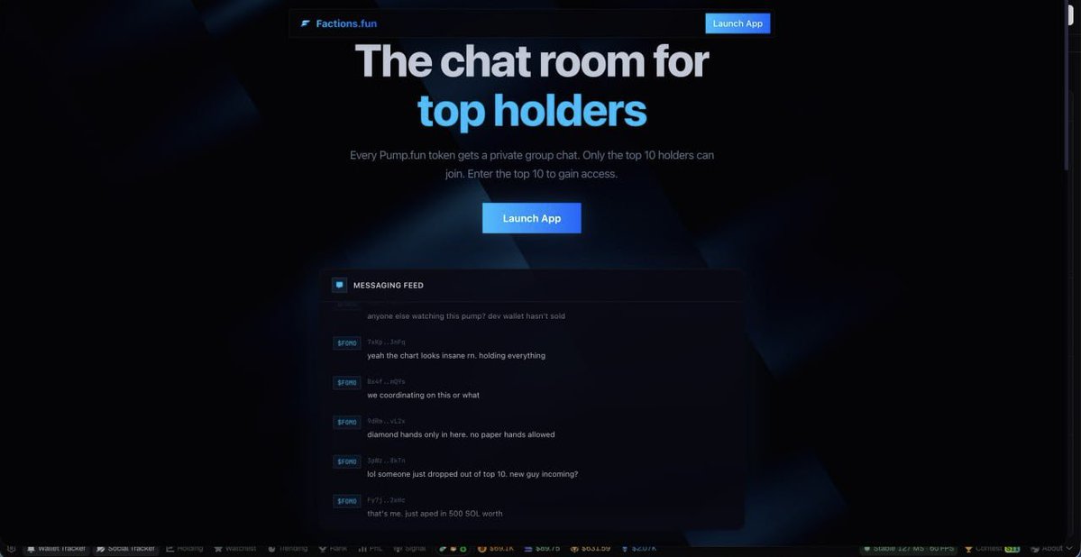 the idea is simple; top holders need to be able to communicate fully onchain

tech is live: factions.fun