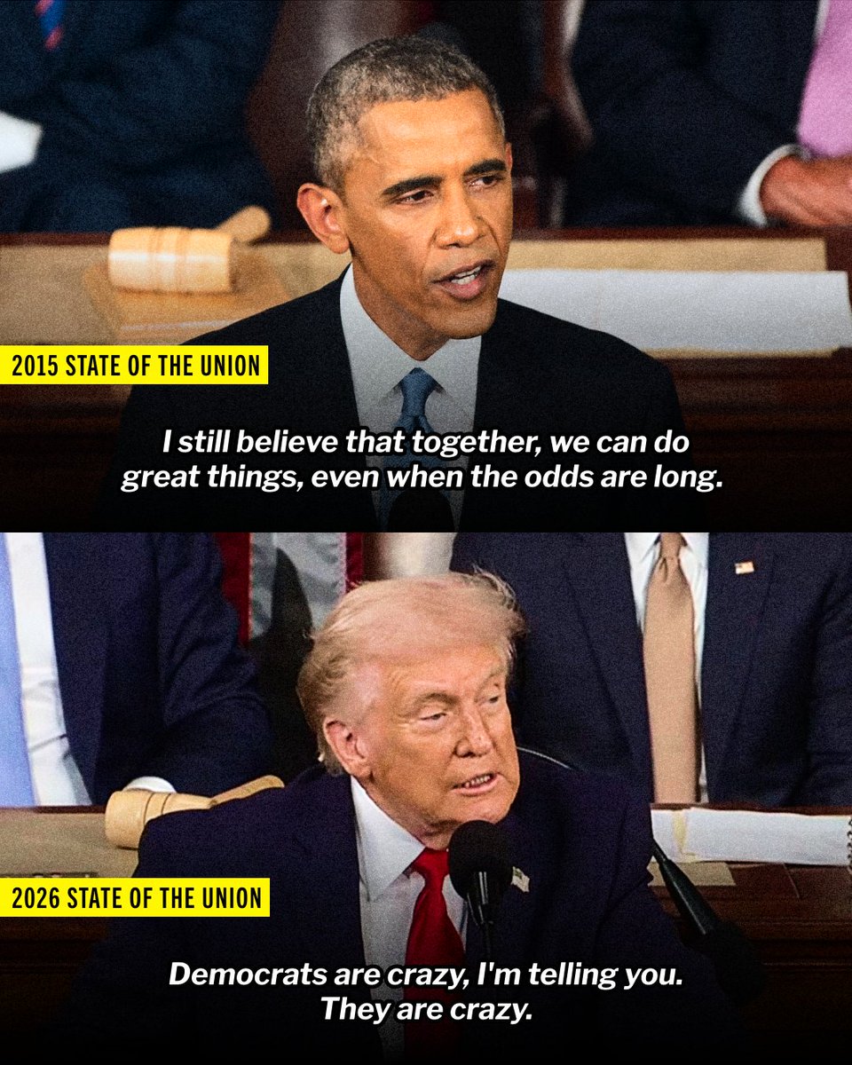 TheDemocrats's tweet image. State of the Union: Obama vs. Trump