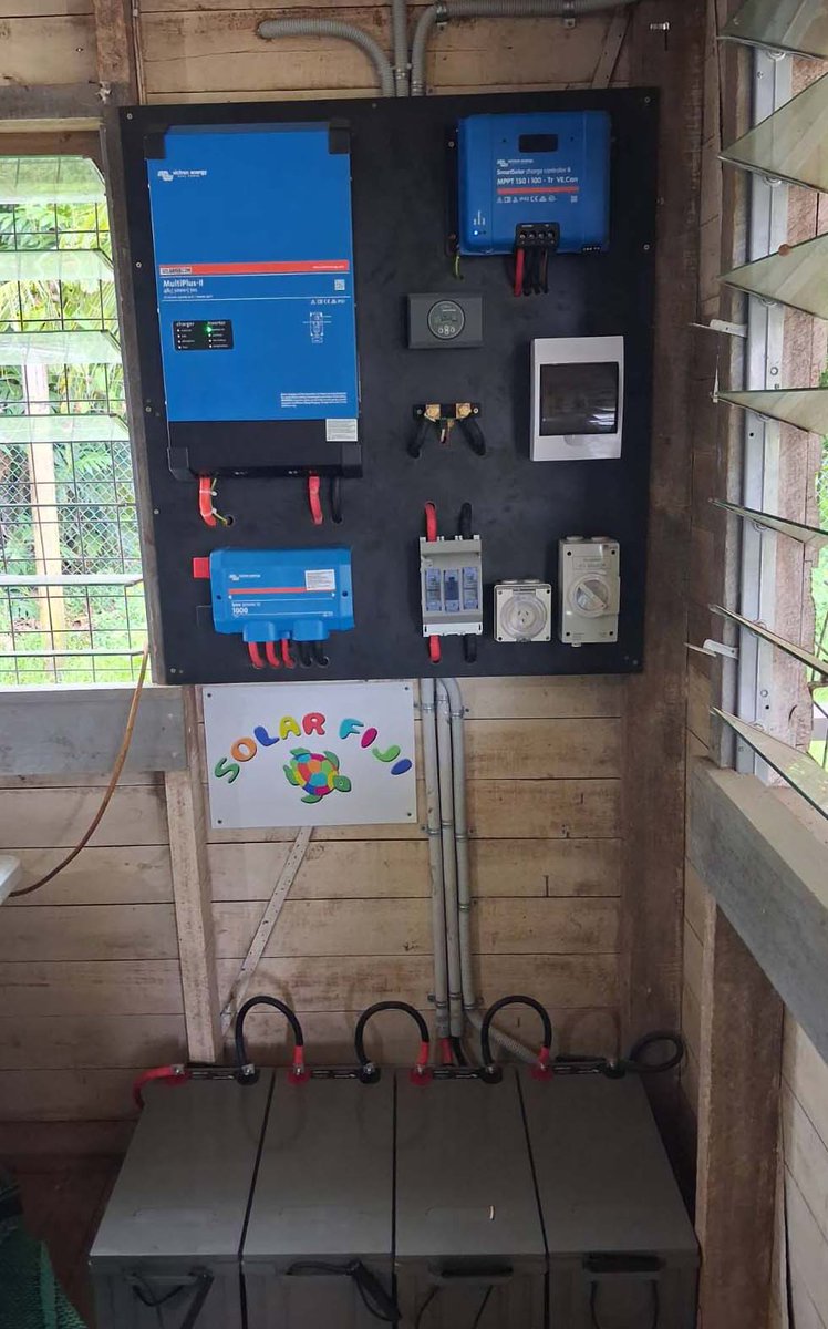 SolarFiji's tweet photo. Exciting news! A commercial Victron off-grid solar system has been installed for the Ministry of Agriculture in Kadavu

Read more:https://t.co/er4ii6PZm1 

#solarfiji #kadavu #victronenergy #AikoSolar #ministryofariculture
#renewableenergy #offgridsolar #CommercialProjects #solar https://t.co/BrBAfA7BVL