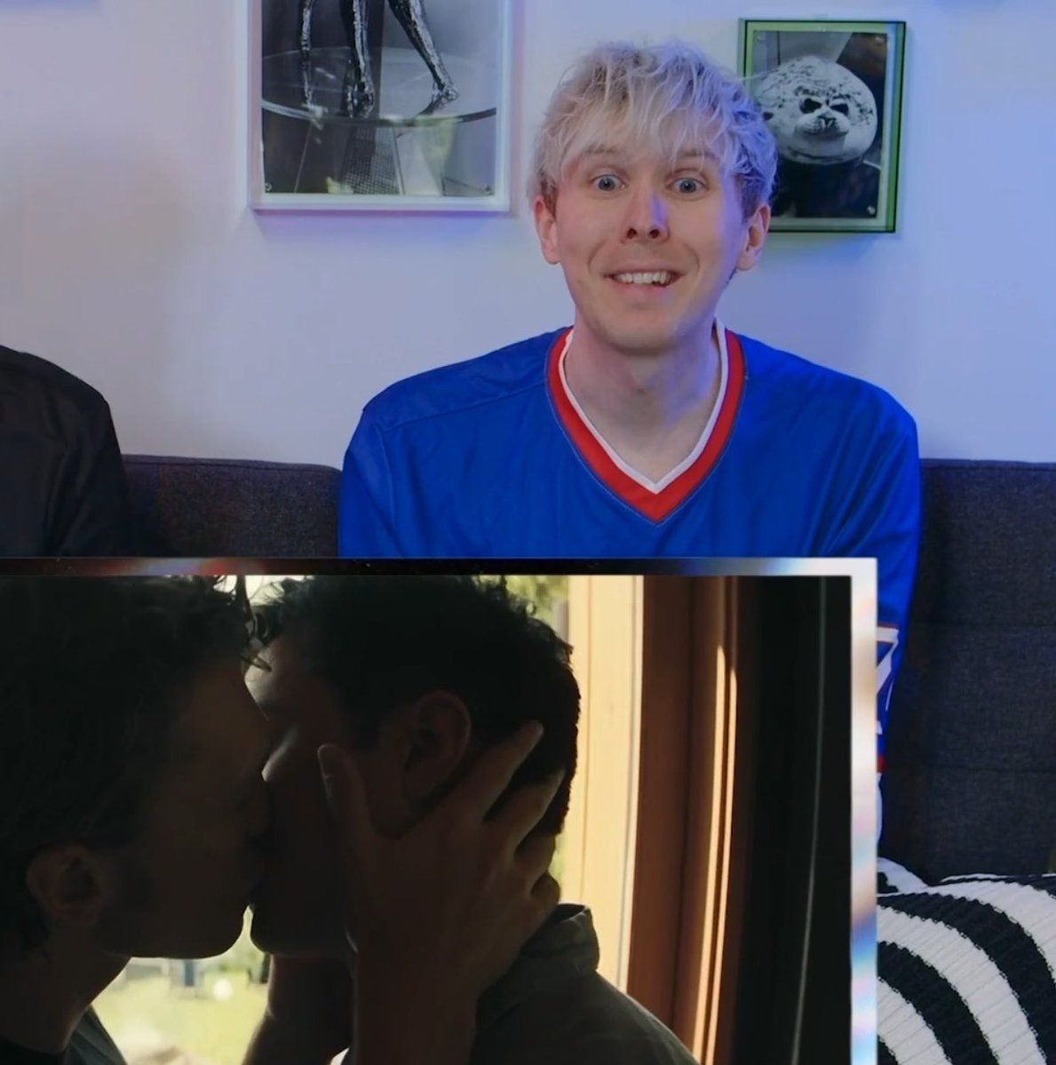 he’s a simple guy he sees kiss he happy