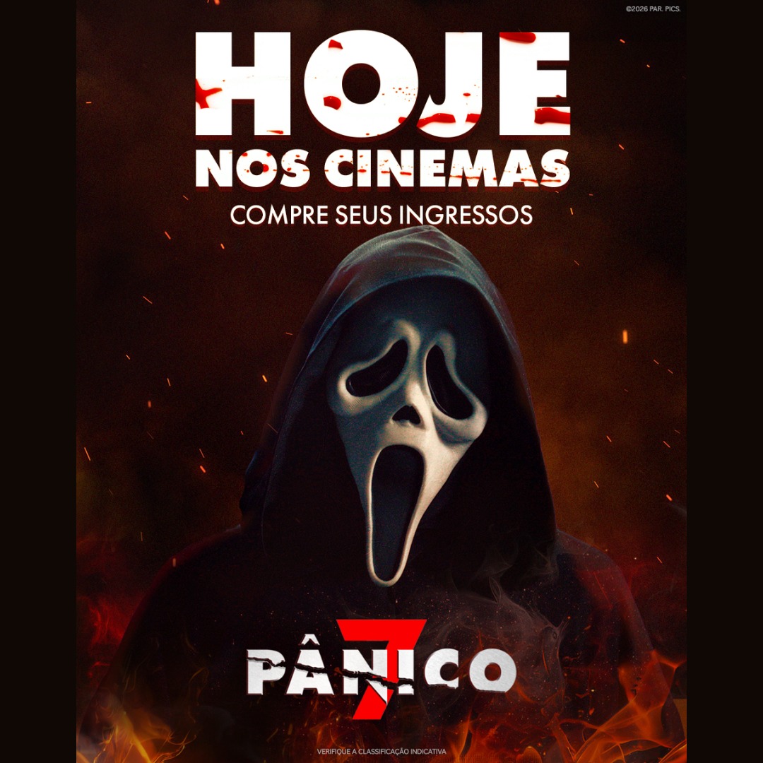 ParamountBrasil's tweet photo. Olá, Sidney… Sentiu saudades do Ghostface? Porque a gente sentiu e ELE ESTÁ DE VOLTA! 

Pânico 7 já está em cartaz nos cinemas! Compre seu ingresso e assista ao filme HOJE na maior tela possível.