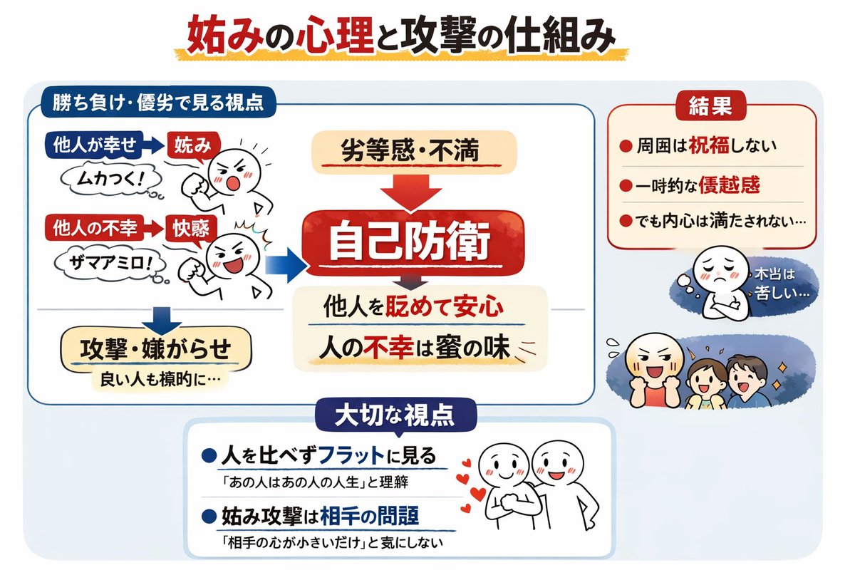 yutakasakuraza's tweet photo. 良い人や無害な人が
なぜか嫌われたり、
イジメられたり、
悪評を流されたりすることがある

その根底にある原因は、
相手からの『妬み』だったりする https://t.co/pIPX74w0xh
