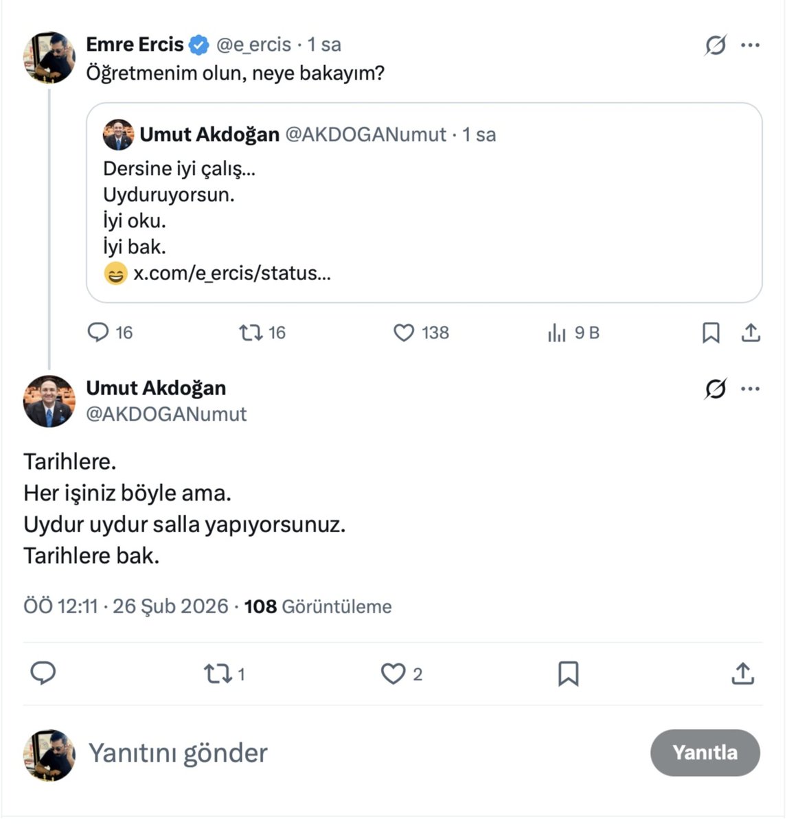 VARAN-1: Sn <a href="/AKDOGANumut/">Umut Akdoğan</a> 2 saat önce paylaştığım vergi levhası için, "Burada gösterdiğiniz şeyler bana ait değil.  Yine yalan dolan peşindesiniz… El alemin bilançosunu niye açtınız" demişti. An itibariyle yalanladığı şirketi ve vergi levhasının kendi şirketine ait olduğunu kabul