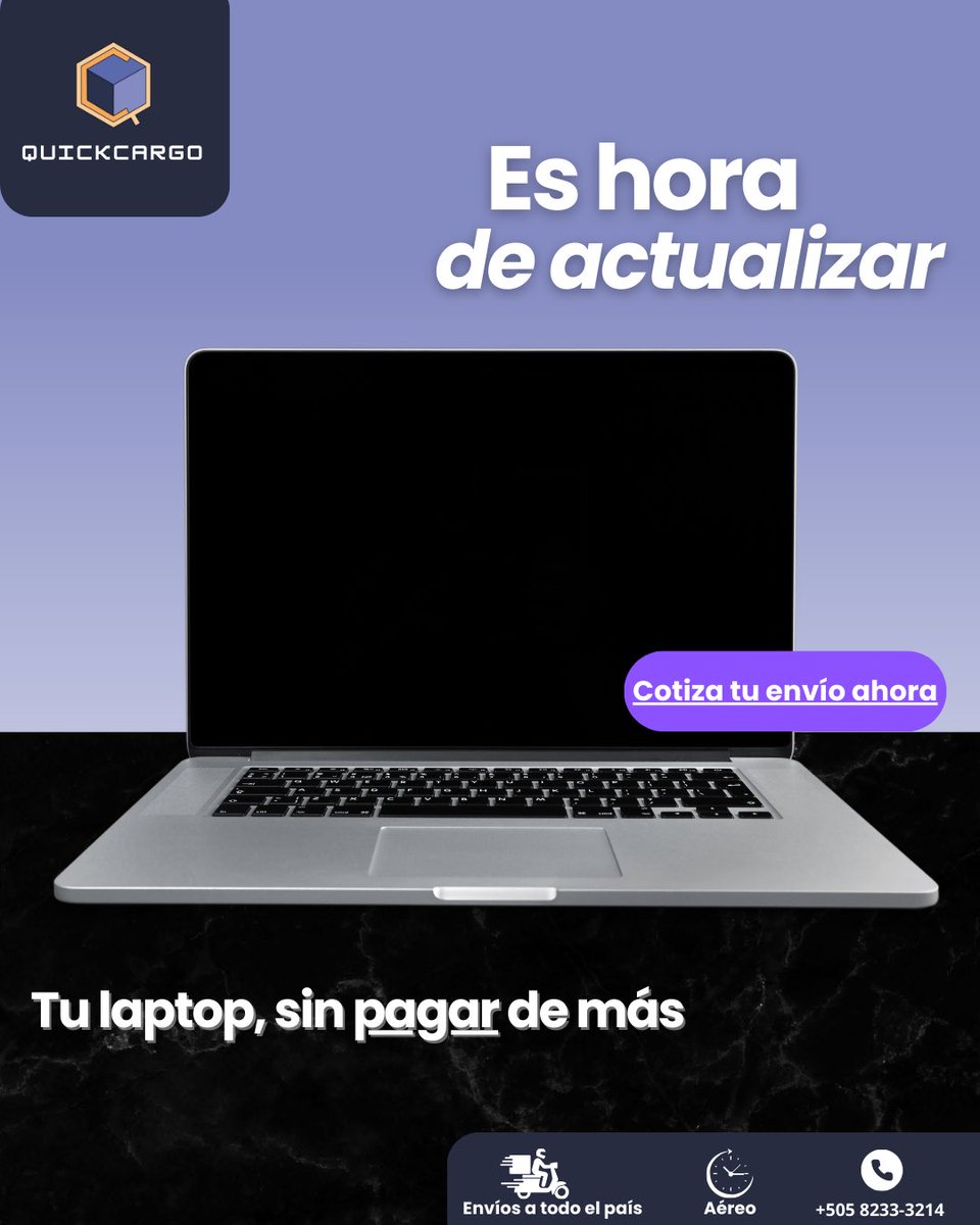 Quickcargo_'s tweet image. 💻✨ Es hora de actualizar tu laptop

Comprá en USA y recibila en Nicaragua sin pagar de más 🇺🇸📦🇳🇮
Con QuickCargo traés tecnología al mejor precio, rápido y seguro.

#QuickCargo #ComprasEnUSA #EnviosNicaragua #Tecnologia #LaptopNueva #ComprasOnline #MiamiANicaragua