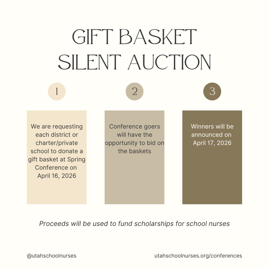 As you register for Spring Conference, don't forget to consider donating a gift basket for our silent auction.  Gift baskets may be simple or extravagant.  Proceeds from the auction will be used to fund scholarships.