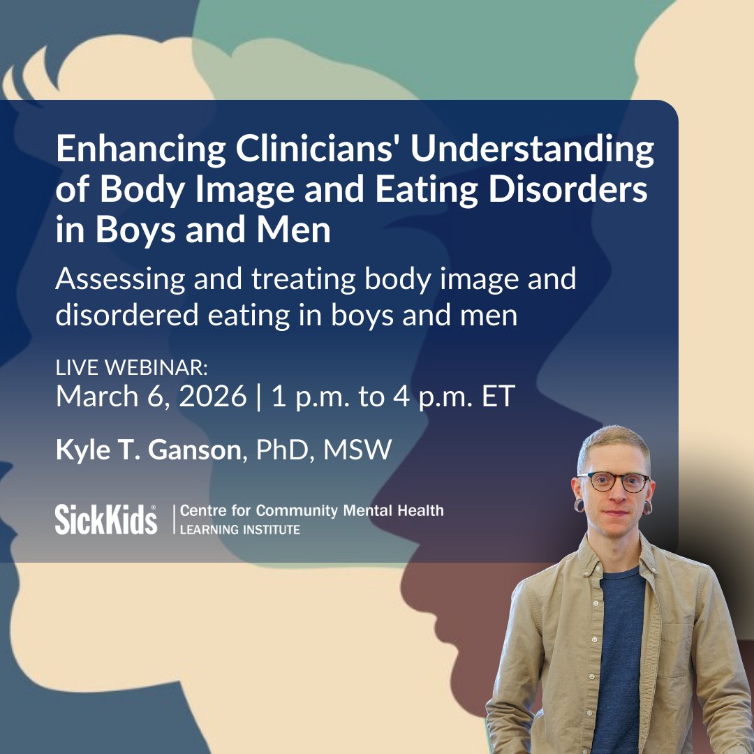 SKCCMHLearning's tweet image. Body image &amp;amp; eating disorders in boys and men are often overlooked. Join us March 6 to explore assessment, barriers to care &amp;amp; treatment adaptations.
🔗Live webinar: cvent.me/PMWQkG OR On-demand pre-reg: cvent.me/LaK4D5
#SKCCMHLI #BodyImage #EatingDisorders