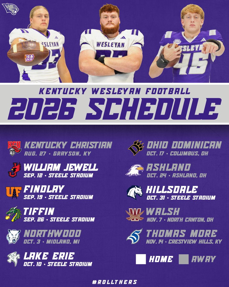 KWCPanthers's tweet image. New season, new opportunities. The 2026 KWC Football schedule has arrived! 

Visit kwcpanthers.com for all the details. 

#RollThers 🐾