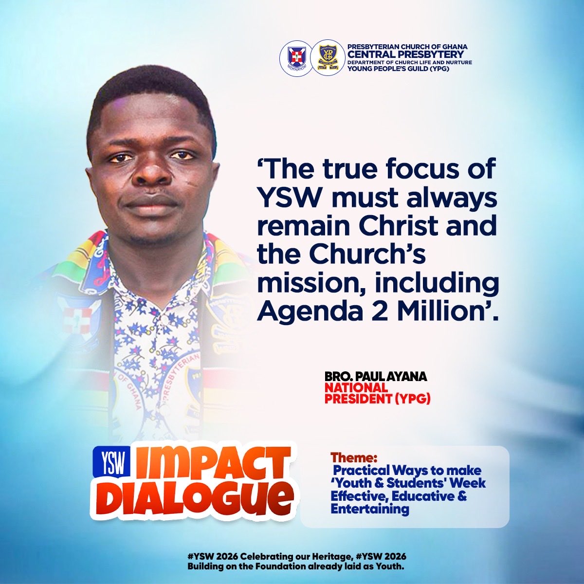 eunice_nannah's tweet photo. 💬𝐘𝐒𝐖 𝐈𝐦𝐩𝐚𝐜𝐭 𝐃𝐢𝐚𝐥𝐨𝐠𝐮𝐞 
➖➖➖➖➖

#YSW2026
#YSWImpactDialogue
#WeAreCentralYPG
#WeAreCentralYPG
➖➖➖➖➖➖➖➖
𝐂𝐞𝐧𝐭𝐫𝐚𝐥 𝐏𝐫𝐞𝐬𝐛𝐲𝐭𝐞𝐫𝐲 𝐘𝐏𝐆©️𝟐𝟎𝟐𝟔 https://t.co/Of589DudjX