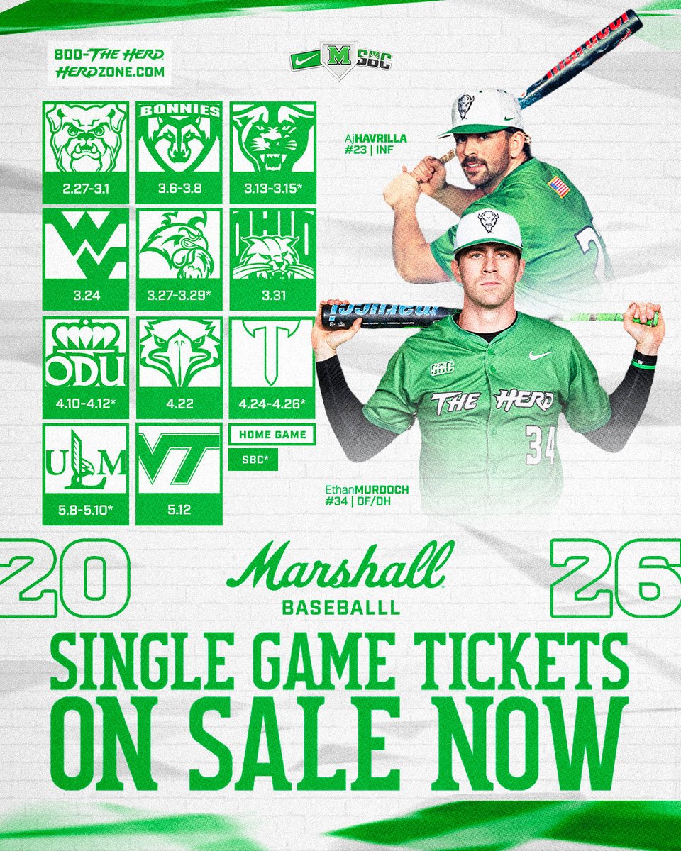 Get your tickets your way 🎟️

Season Tickets, Mini Plans, and Single-Game options are available NOW!

Opening Day is just 2 days away — don’t miss the action at The Jack this season! ⚾🔥

Secure your seats today: 
bit.ly/MUBASEBALL