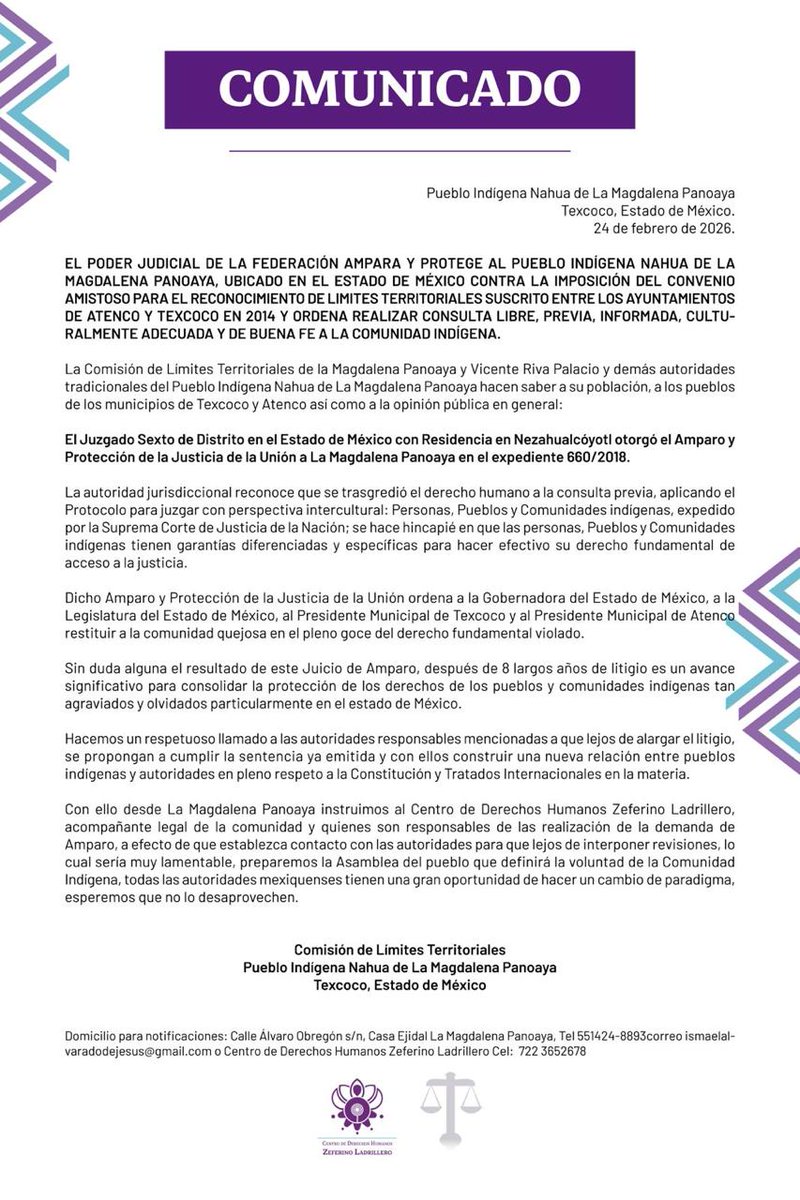 Centro de Derechos Humanos Zeferino Ladrillero AC tweet media