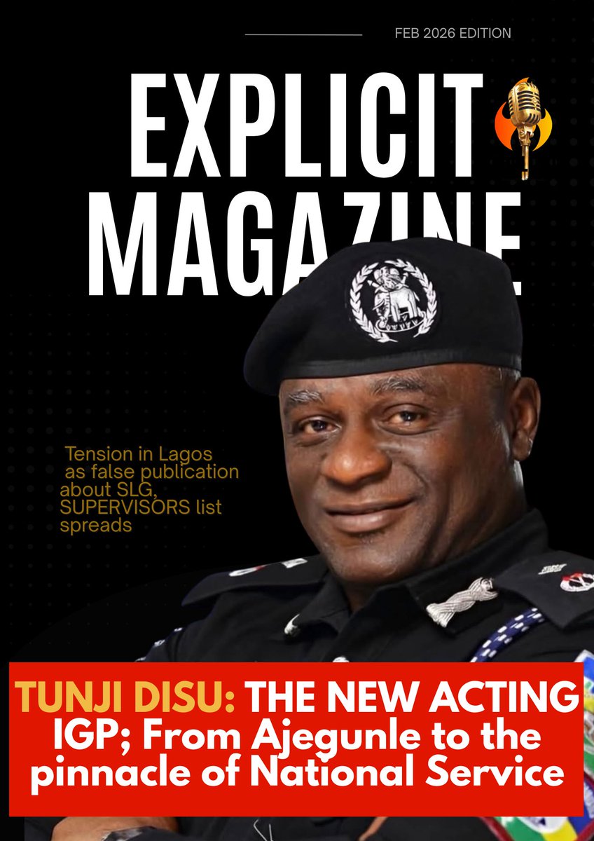 ExplicitNewsNGR's tweet photo. Tunji Disu: The New Acting IGP; From Ajegunle to the Pinnacle of National Service

From the resilient streets of Ajegunle to the commanding heights of national security leadership, AIG Tunji Disu’s rise is a masterclass https://t.co/VyUfXjFouI https://t.co/BQn8KZISLX