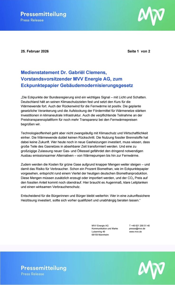boris_beissner's tweet image. Es handelt sich bei dem untenstehenden Text um ein Medienstatement der #MVV Energie AG, das am 25. Februar 2026 (❗️) veröffentlicht wurde.
#Heizungsgesetz #CDUCSU #GEG