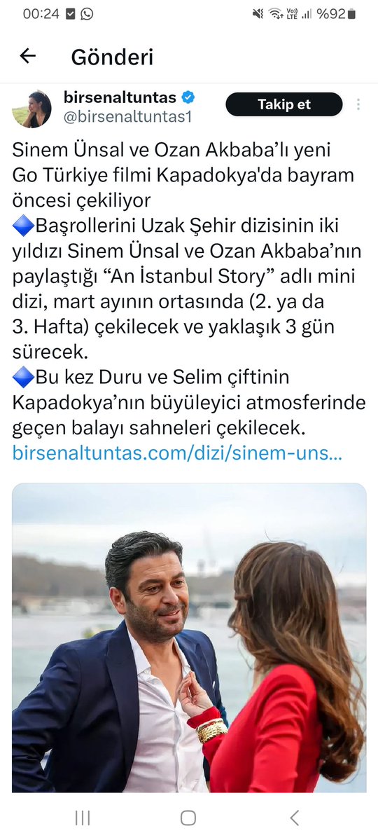 Kapadokya'da balayı... 😍
3.partnerlik. Nicelerine...🙏🧿
#DurSel 
#SinemÜnsal 
#OzanAkbaba