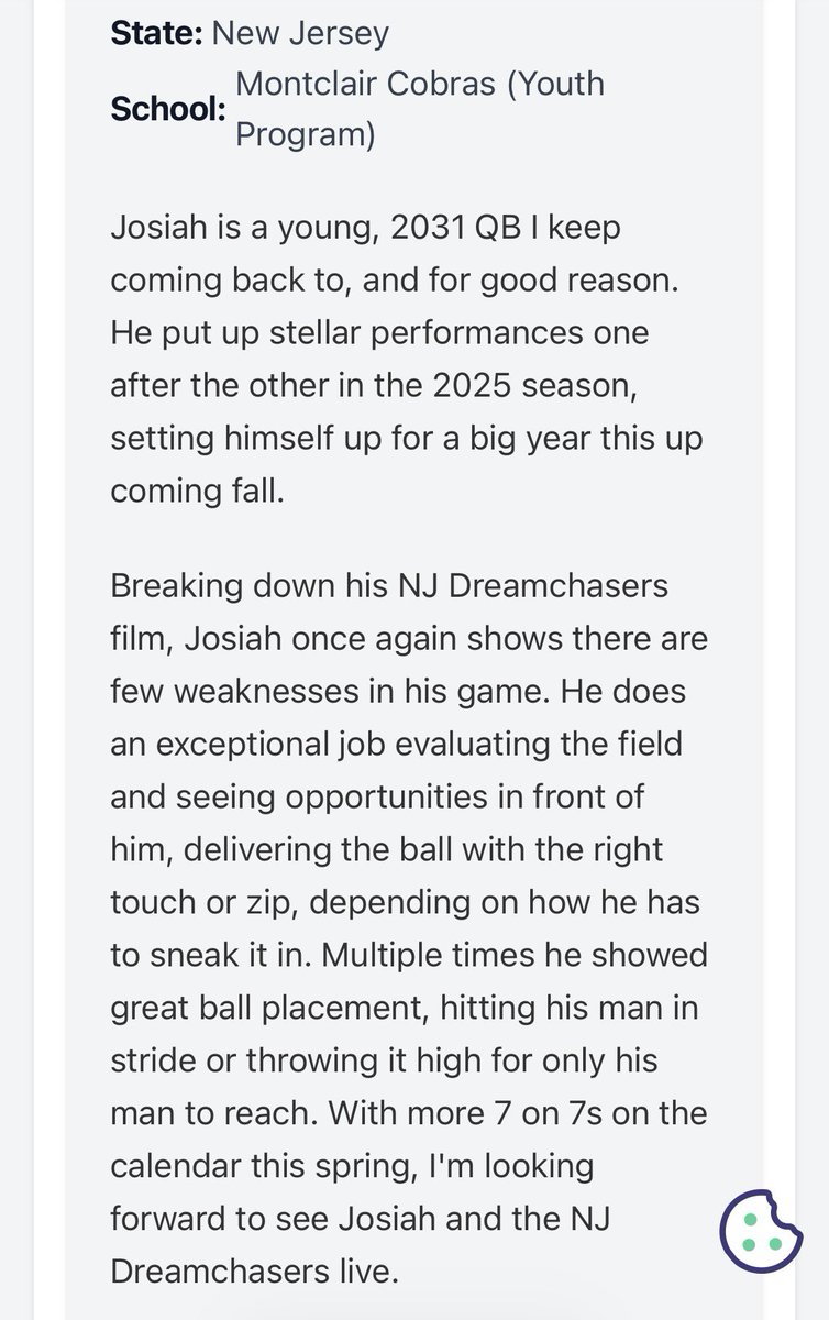 Thank you for the write up <a href="/JonDavalosFB/">Jonathan Davalos</a>  well appreciate! <a href="/PrepRedzoneNext/">Prep Redzone 𝙉𝙀𝙓𝙏 🏈</a> <a href="/PrepRedzone/">Prep Redzone 🏈</a> 

New Jersey Offseason Reports: Part I prepredzone.com/2026/02/new-je…