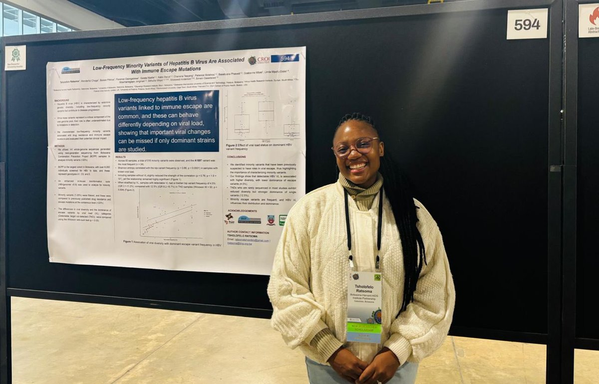 AidsHarvard's tweet photo. BHP at the Conference on Retroviruses and Opportunistic Infections (22–25 Feb) in Denver 🇺🇸

Showcasing Botswana-led HIV &amp; infectious disease research shaping global policy and practice.

#CROI2026 #BHPResearch #HIVResearch #GlobalHealth https://t.co/nArNogGNs8