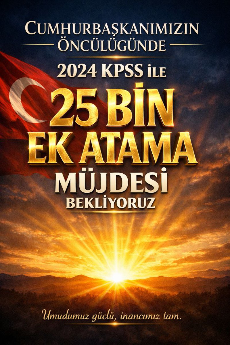 Emek verdik, dirsek çürüttük; şimdi görev bekliyoruz. 2024 KPSS ek atama süreci bir an önce netleşmeli, mağduriyetler giderilmelidir.. <a href="/oktay_saral/">Oktay SARAL</a> <a href="/hasandogan/">Hasan Doğan</a> <a href="/zuhal_karakoc/">Doç. Dr. Zuhal Karakoç 🇹🇷</a> <a href="/PrfDrFilizKilic/">Prof. Dr. Filiz KILIÇ</a> <a href="/erkanakcay45/">Erkan Akçay</a> #2024KpssEkAtamaBekliyor