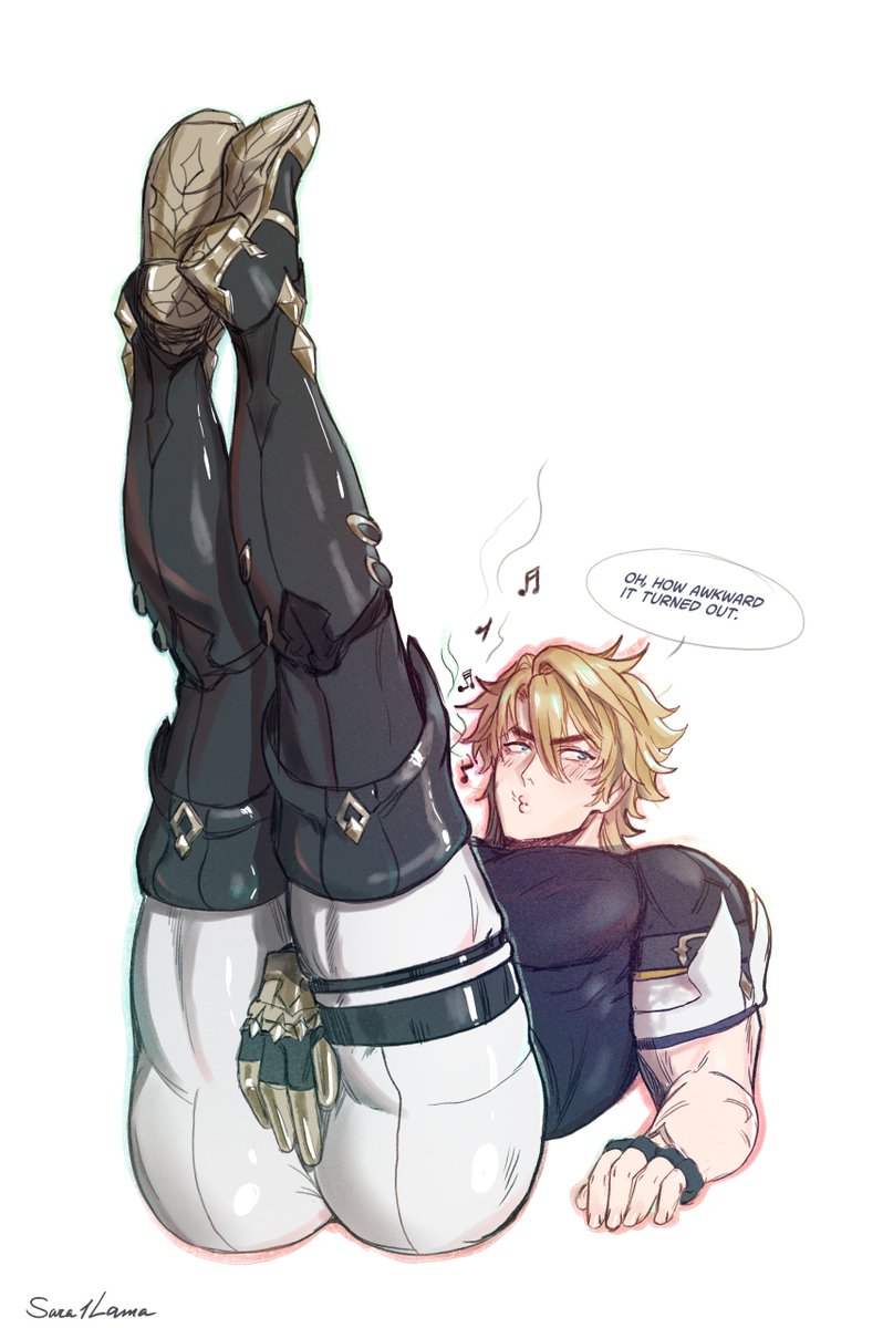 I'm playing as Varka. And every step he takes ends like this. He's doing it on purpose. I'm sure of it. 
#Varka