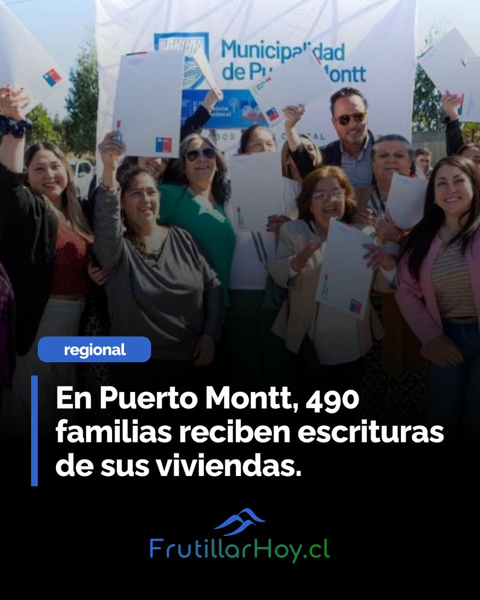 Gran noticia en Puerto Montt: 490 familias del Portal Mirador Tenglo consolidan su propiedad al recibir las escrituras de sus viviendas. Este hito forma parte del Plan de Emergencia Habitacional, representando un avance significativo.
frutillarhoy.cl/regional/famil…