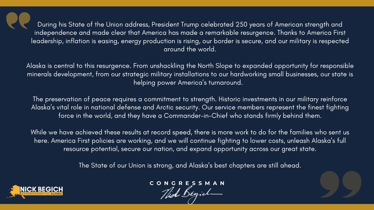 Congressman Nick Begich tweet media