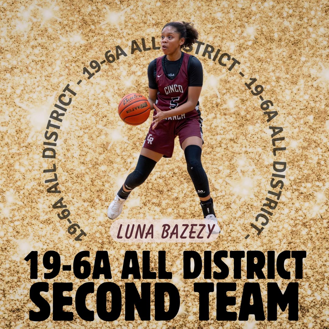 CincoGirlsHoops's tweet image. Congratulations to Senior Luna Bazezy for being named 19-6A Second Team All District!👏👏

#alldistrict #secondteam #100for100 #earneverything #ladycougars 
@CincoAthletics @ChrisDudley40 @kaye1332