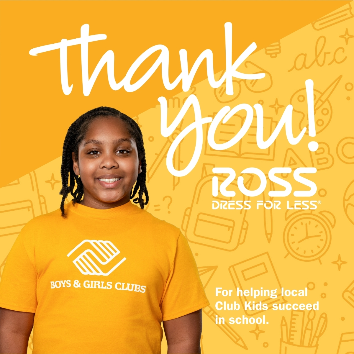 BGCofSCC's tweet photo. LAST CHANCE! Our fundraiser ends March 1. Stop by Ross Dress for Less and donate at checkout to support Power Hour at our Club. Together, we can help kids succeed in school! #BGCAxRossStores #GreatFutures #AmericaNeedsClubKids https://t.co/IXAyVx99jv