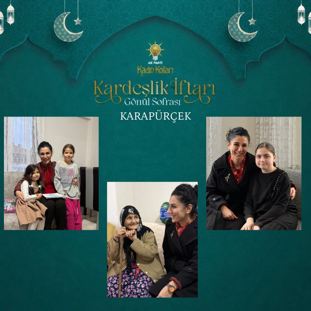 Karapürçek İlçe Kadın Kolları Başkanımız ve ilçe koordinatörümüz ile birlikte Cumhuriyet ve İnönü mahallelerimizde hemşehrilerimizi hanelerinde ziyaret edip mübarek Ramazan ayını tebrik ettik. Gönül sofralarında iftarımızı açtık. 

Rabbim birliğimizi, kardeşliğimizi daim eylesin.