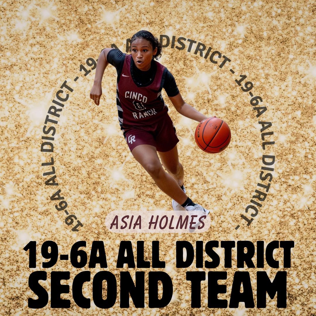 CincoGirlsHoops's tweet image. Congratulations to Freshman Asia Holmes for being named 19-6A Second Team All District!👏👏

#alldistrict #secondteam #100for100 #earneverything #ladycougars 
@CincoAthletics @ChrisDudley40 @kaye1332