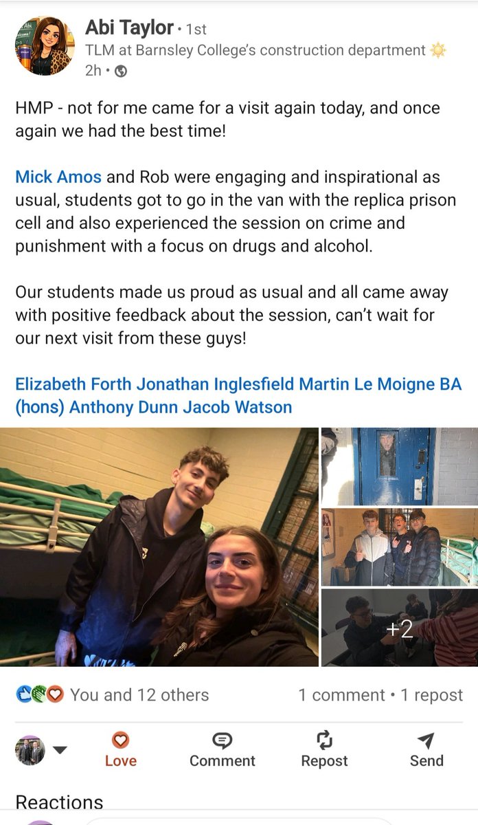 HMPNOT4ME's tweet photo. Feedback so far from @barnsleycollege Crime and Justice Week ❤️ https://t.co/TmtLdvGvm6