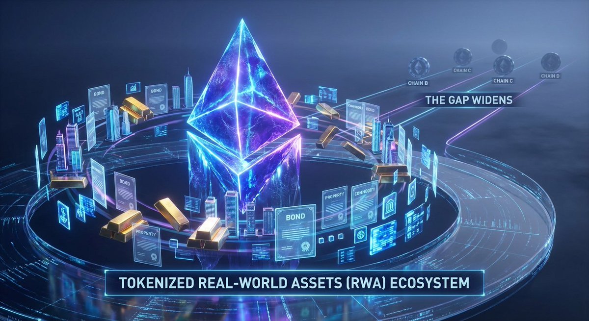 ETH RWA > NEXT 5 CHAINS COMBINED

$ETH is swallowing the Real World Asset sector whole.

2025 is the breakout.
Data shows Ethereum growth is faster than the next five largest chains put together.

The spread is massive.
Competitors are getting dusted in the race for tokenized